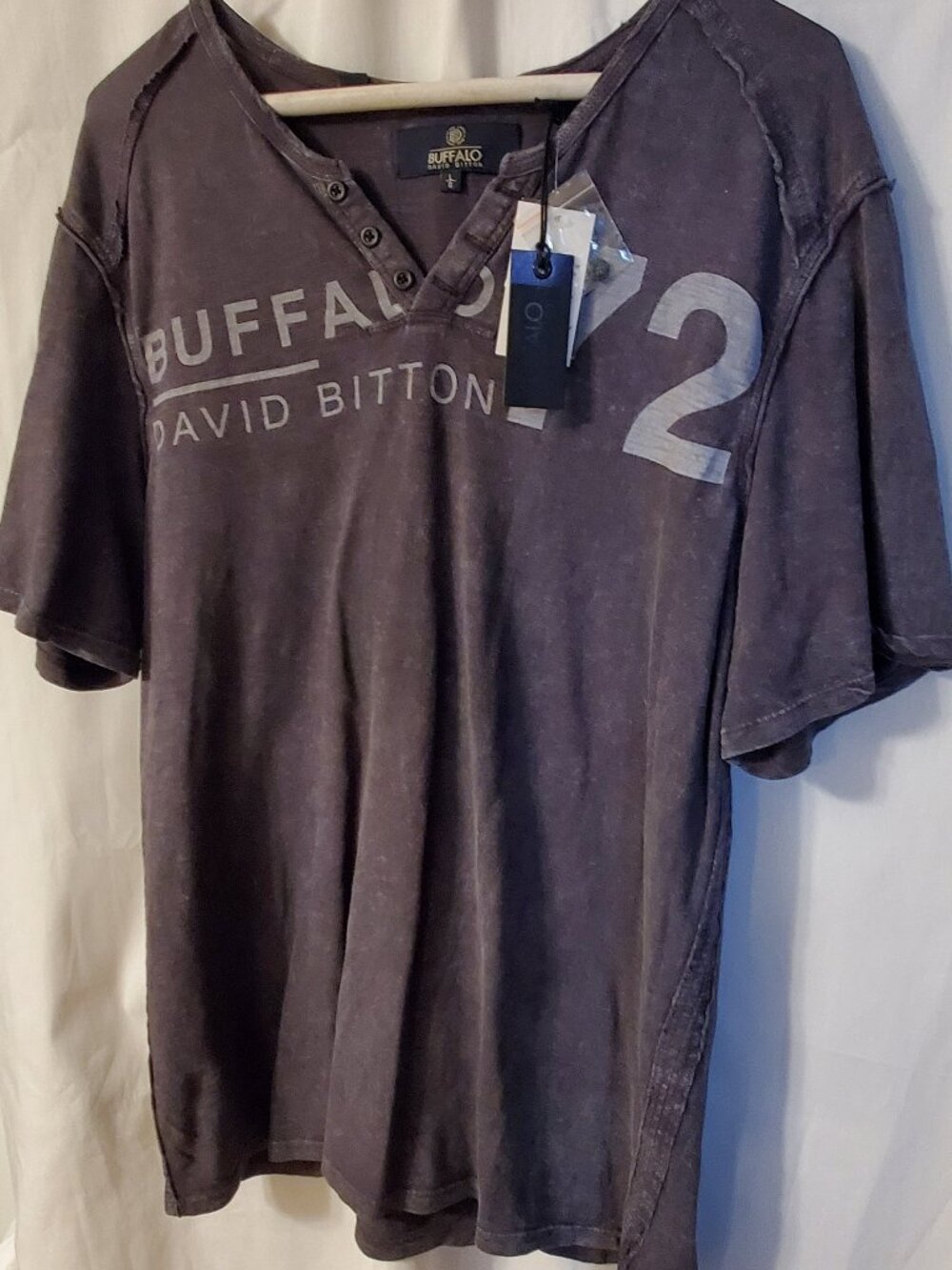 Buffalo David Bitton Men's Henley New with Tags Color: Charcoal Size: L